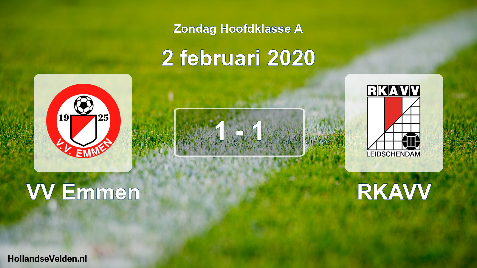 Total number of matches played: VV Emmen - RKAVV 1 - 1 (2 February 2020)