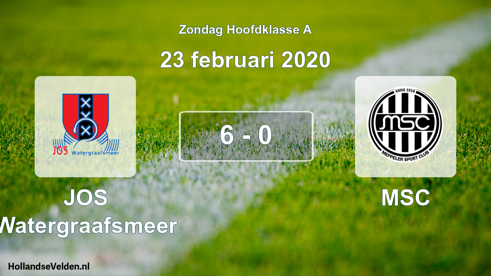 Total number of matches played: JOS Watergraafsmeer - MSC 6 - 0 (23 February 2020)