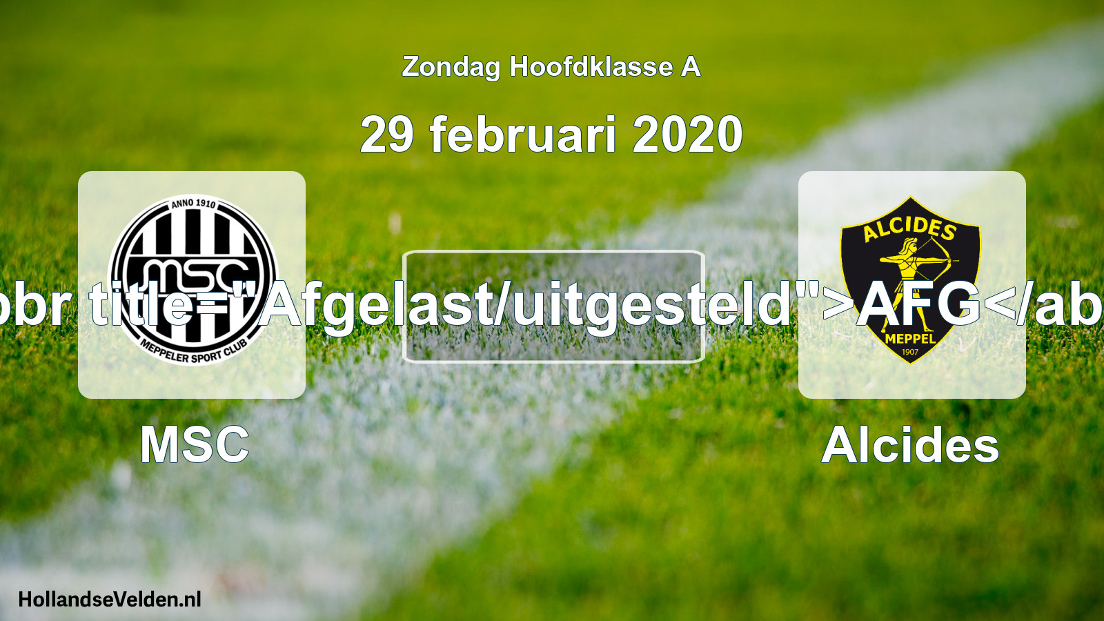 Scheduled Match: MSC - Alcides (29 February 2020)