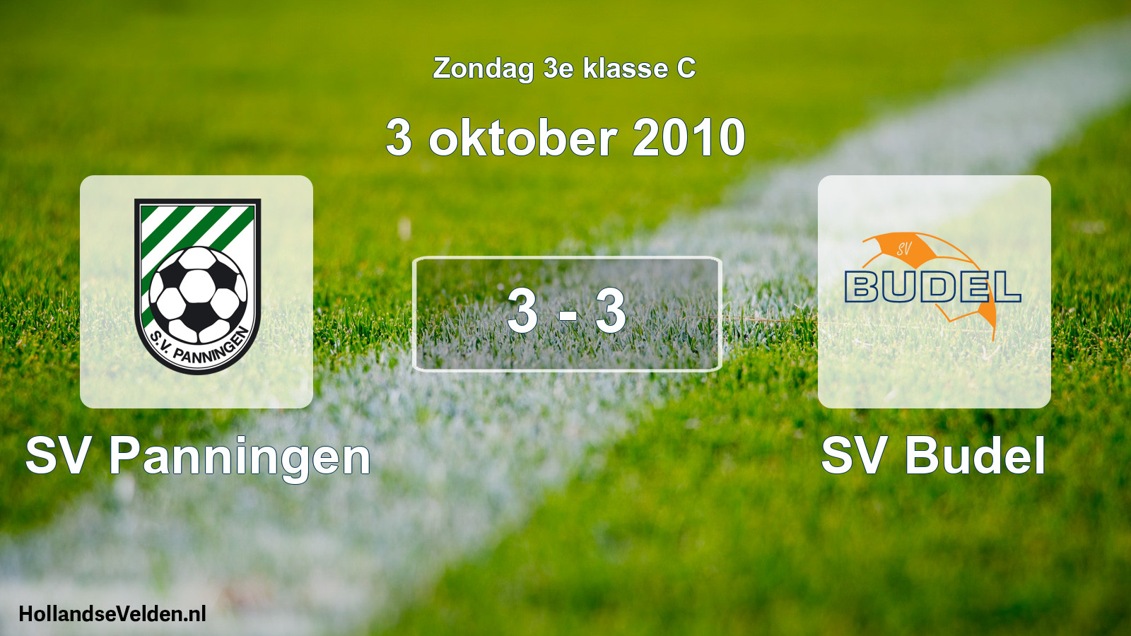 Total number of matches played: SV Panningen - SV Budel 3 - 3 (3 October 2010)