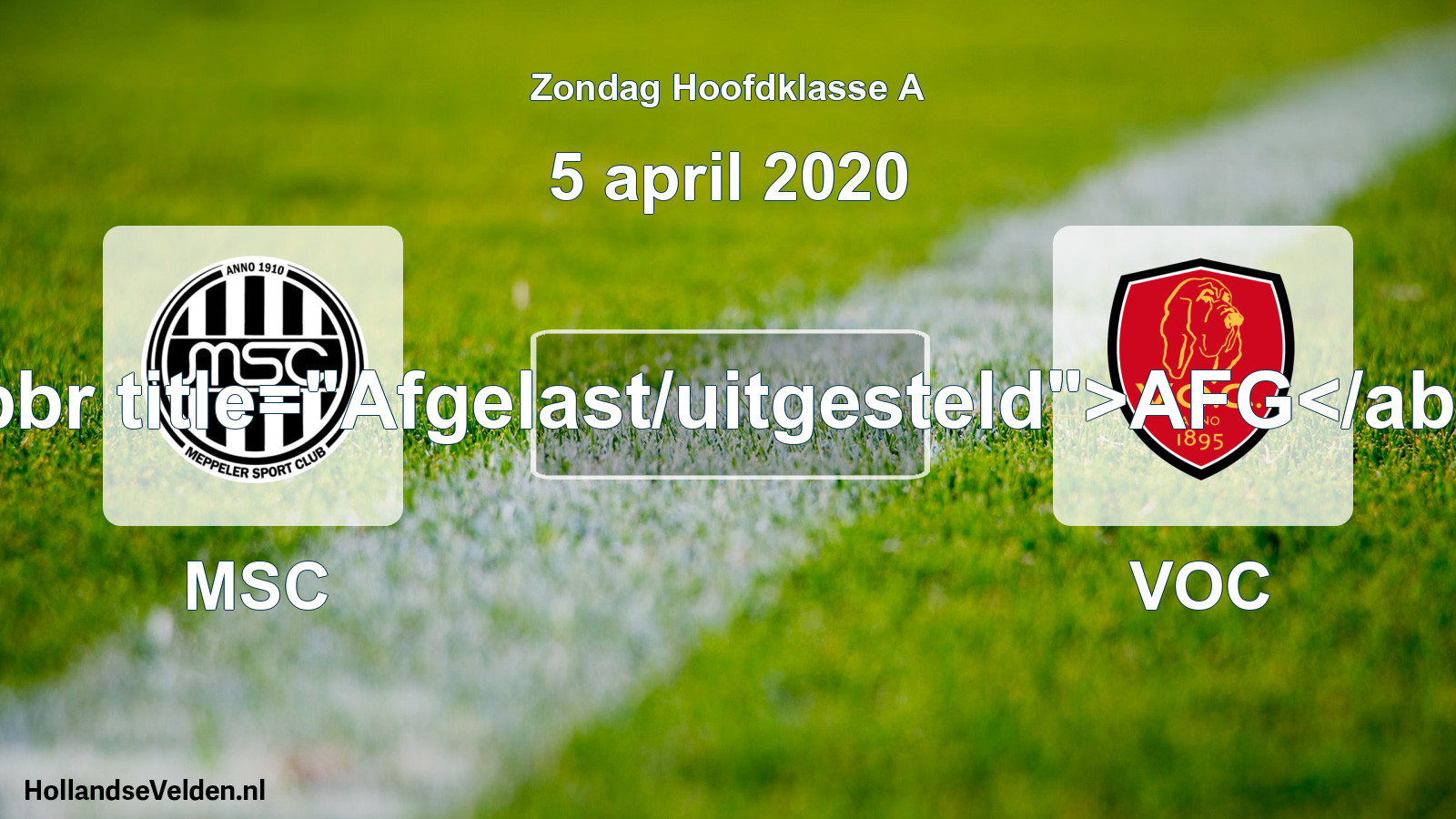 Scheduled Match: MSC - VOC (5 April 2020)