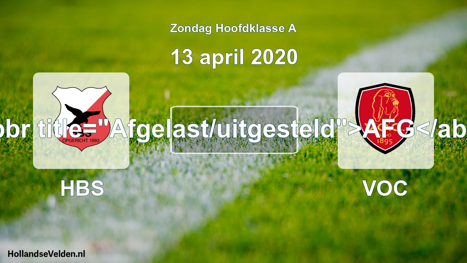 Scheduled Match: HBS - VOC (13 April 2020)