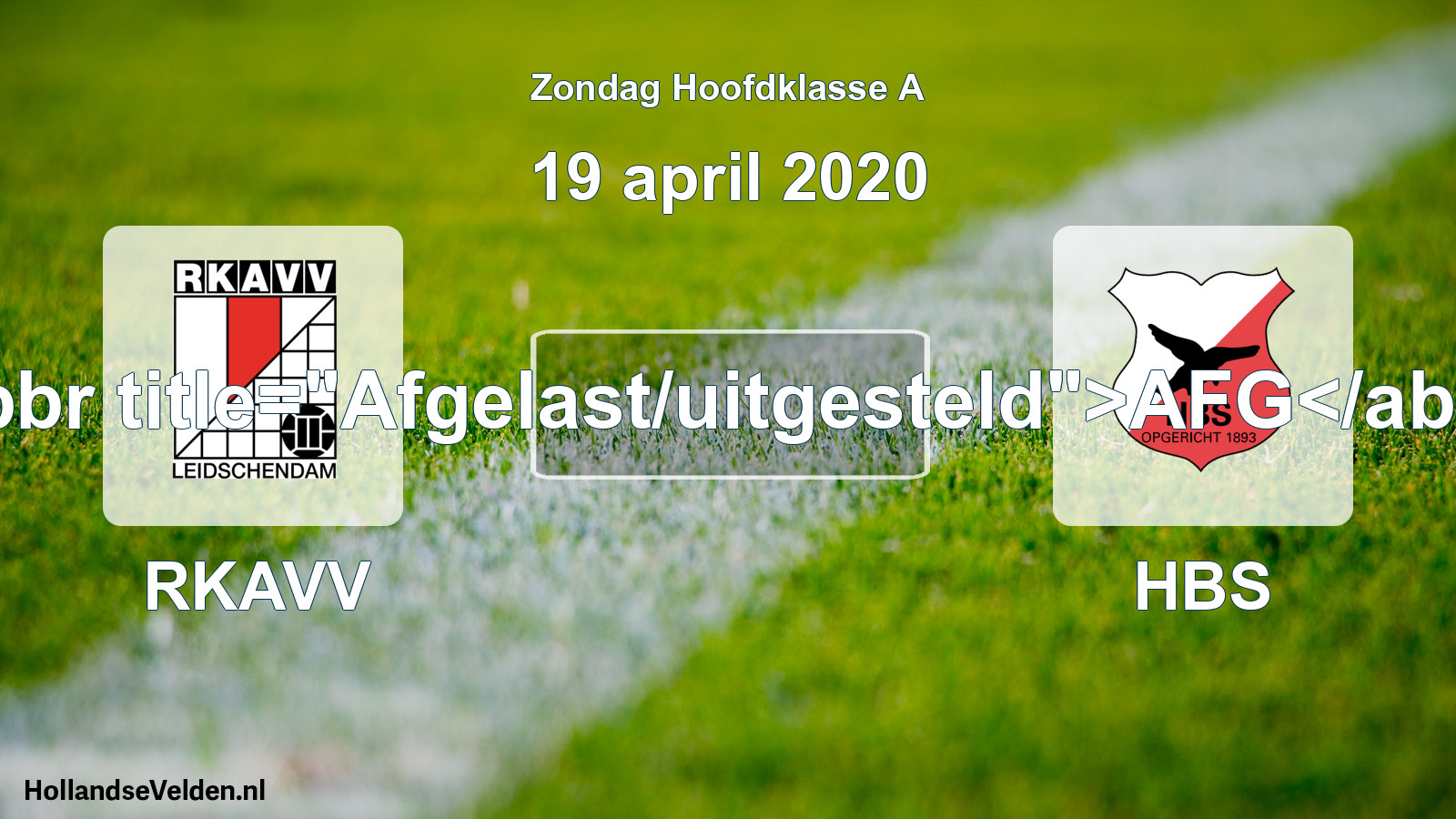 Scheduled Match: RKAVV - HBS (19 April 2020)