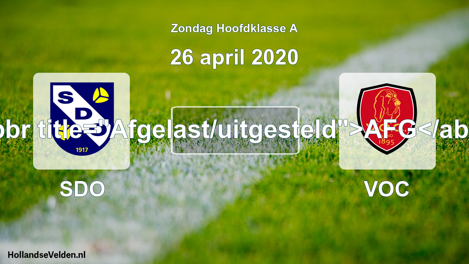 Scheduled Match: SDO - VOC (26 April 2020)