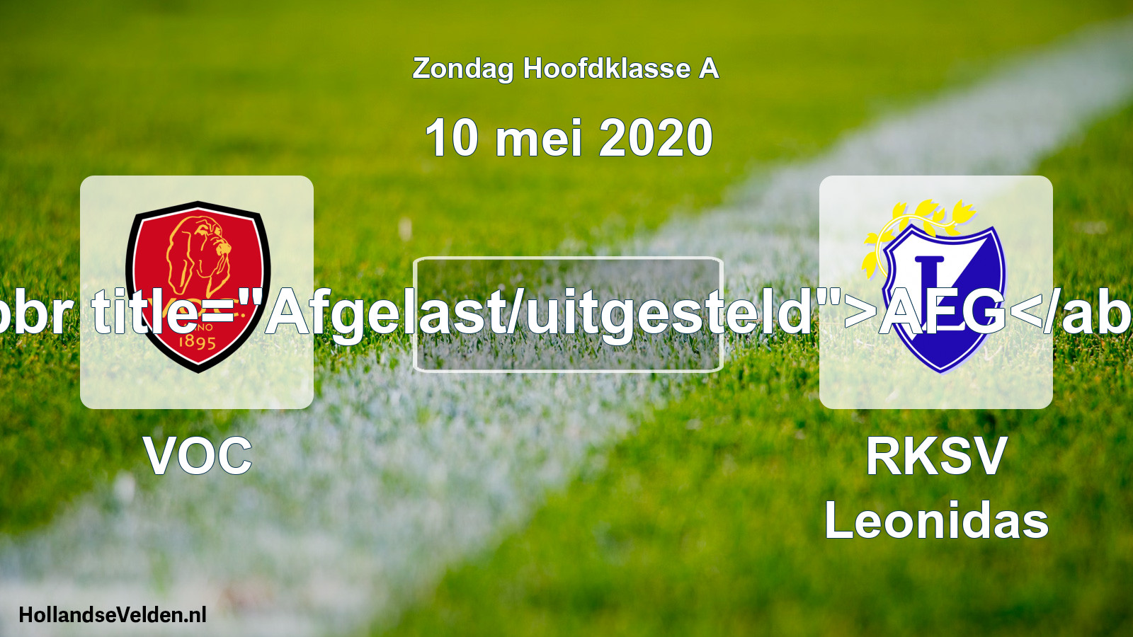Scheduled Match: VOC - RKSV Leonidas (10 May 2020)