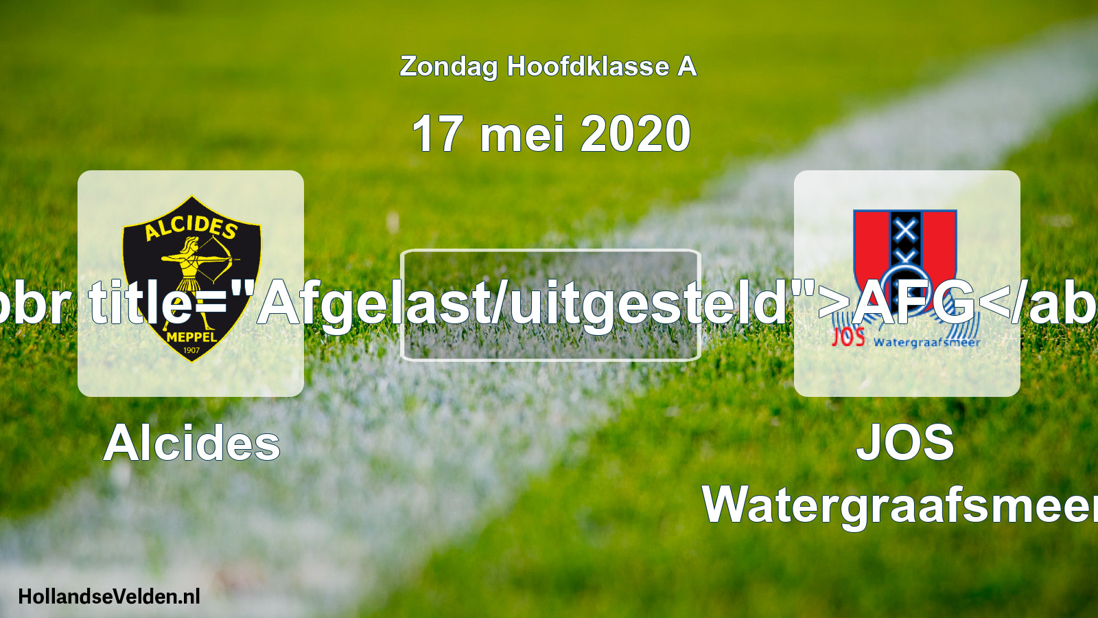 Scheduled Match: Alcides - JOS Watergraafsmeer (17 May 2020)