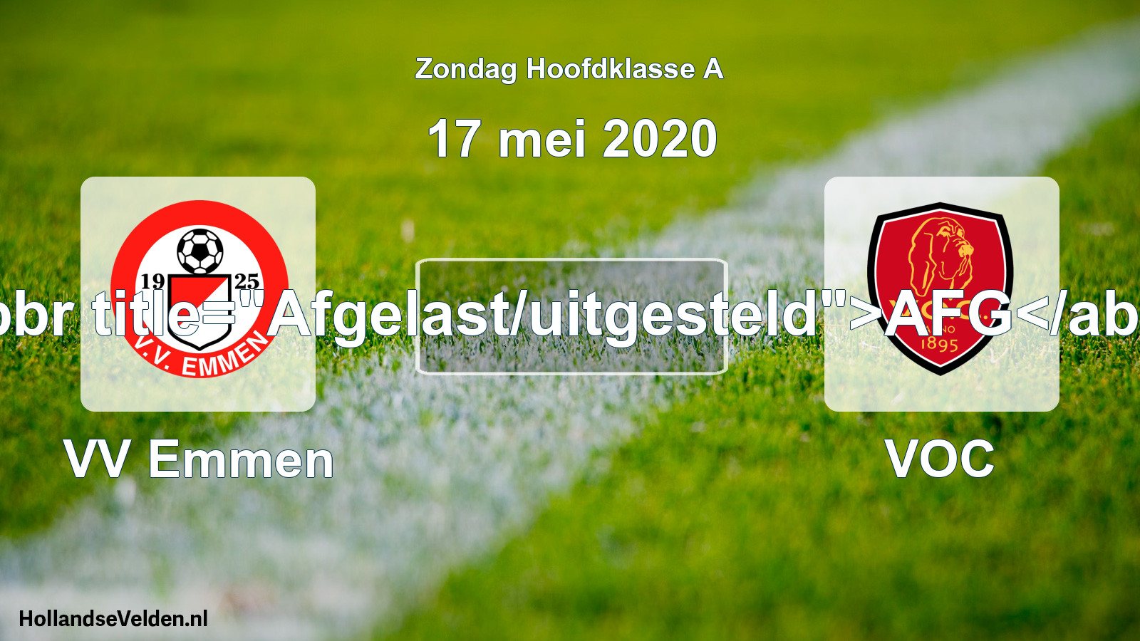 Scheduled Match: VV Emmen - VOC (17 May 2020)