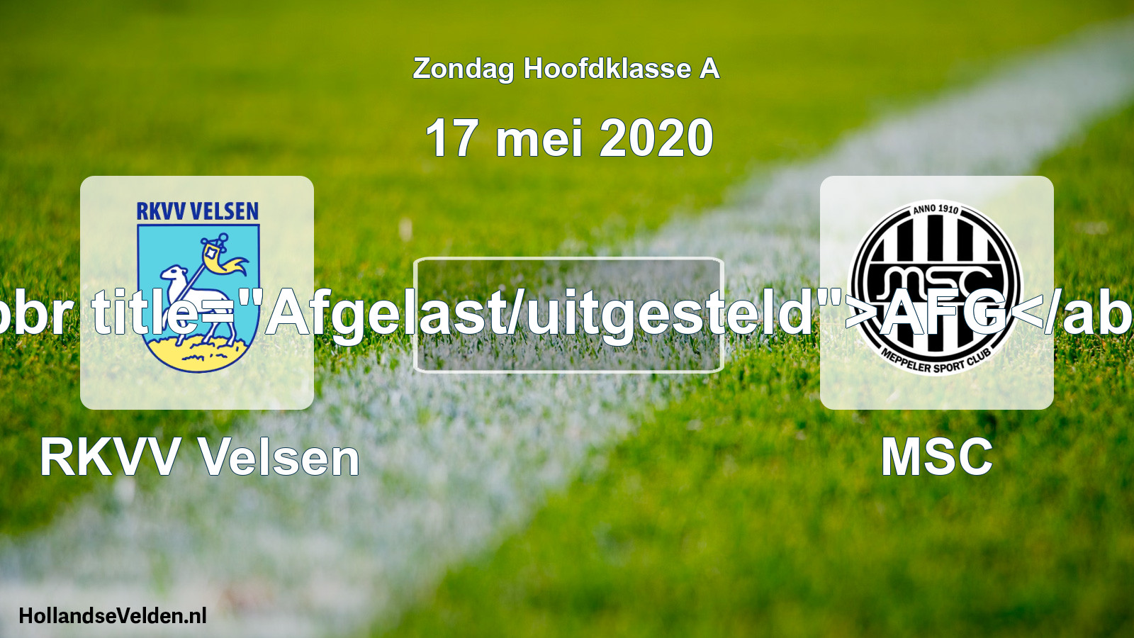 Scheduled Match: RKVV Velsen - MSC (17 May 2020)