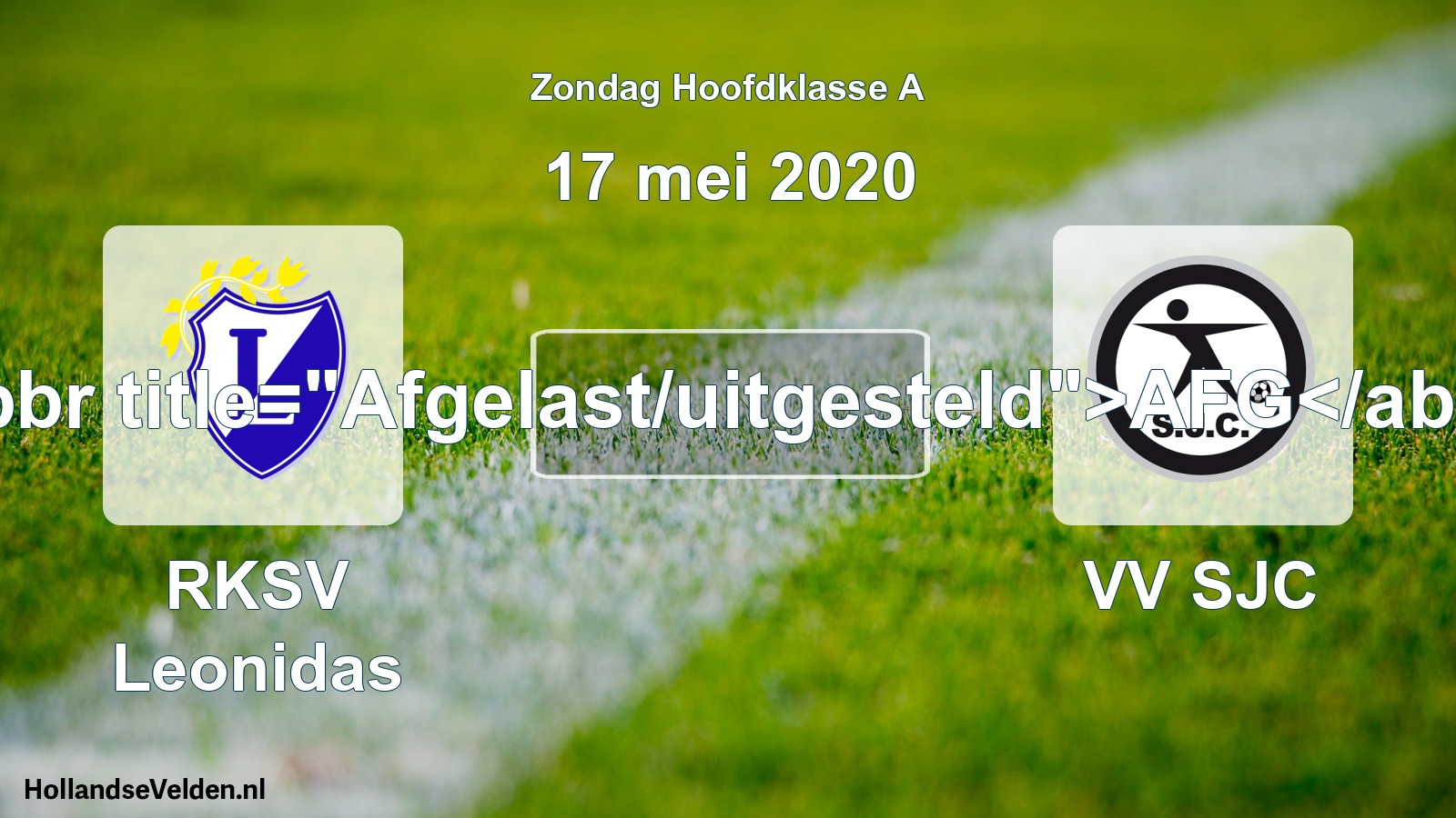 Scheduled Match: RKSV Leonidas - VV SJC (17 May 2020)