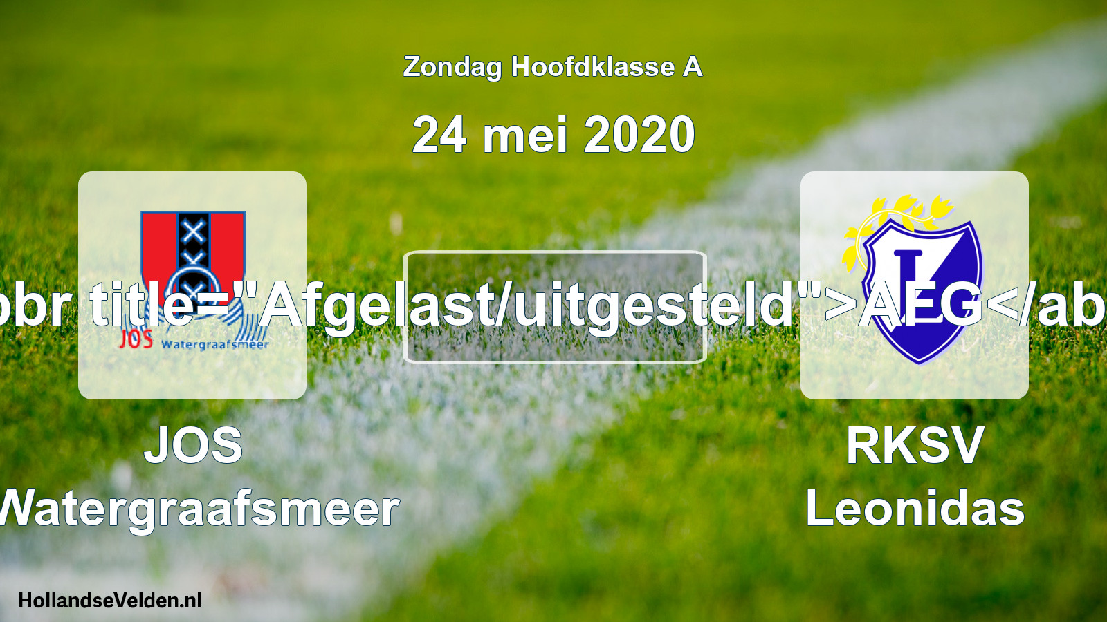 Scheduled Match: JOS Watergraafsmeer - RKSV Leonidas (24 May 2020)