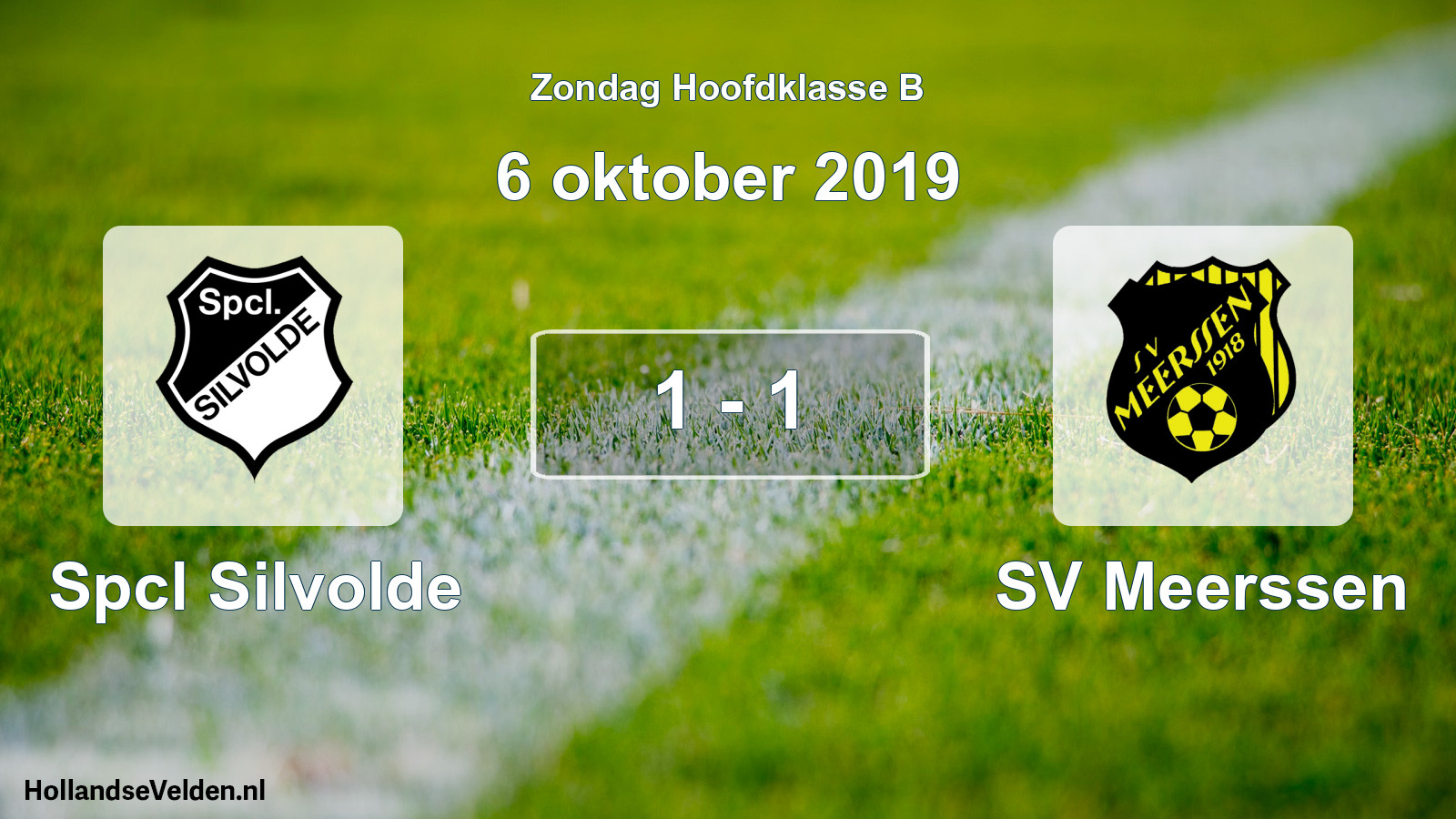 Total number of matches played: Spcl Silvolde - SV Meerssen 1 - 1 (6 October 2019)