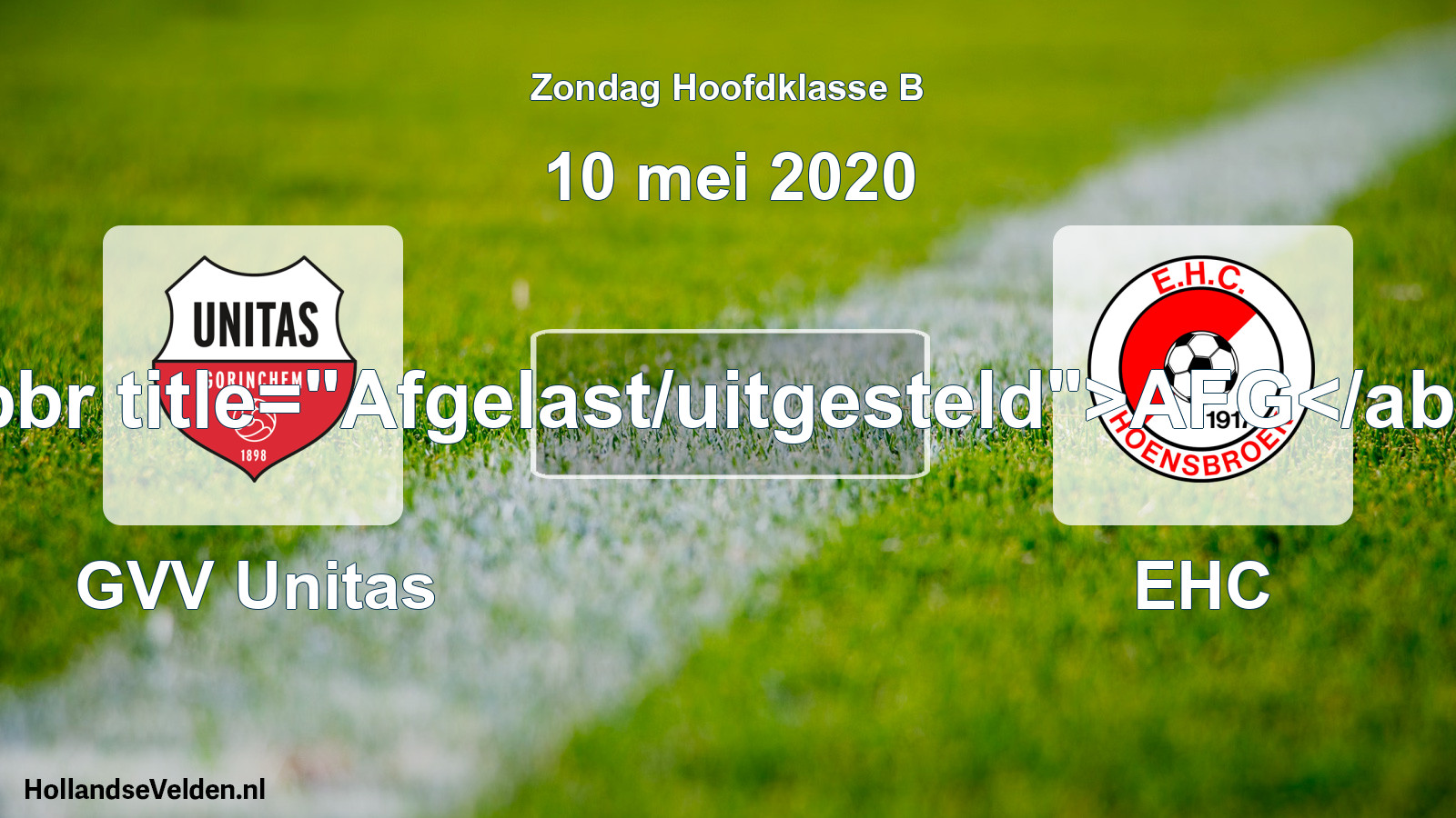 Scheduled Match: GVV Unitas - EHC (10 May 2020)