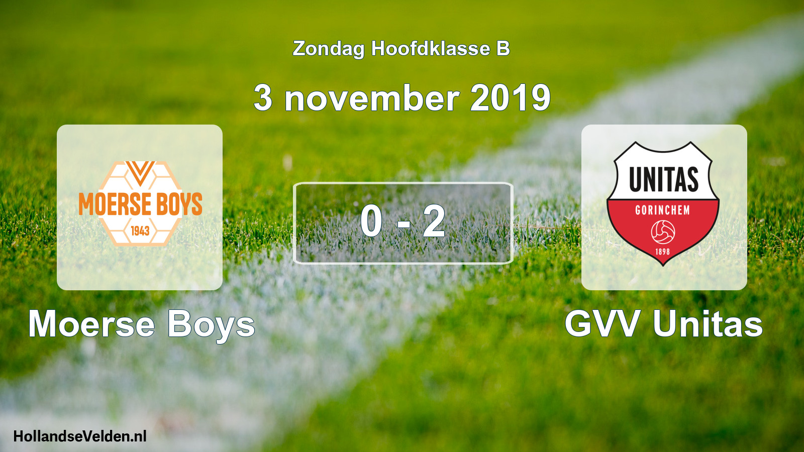 Total number of matches played: Moerse Boys - GVV Unitas 0 - 2 (3 November 2019)