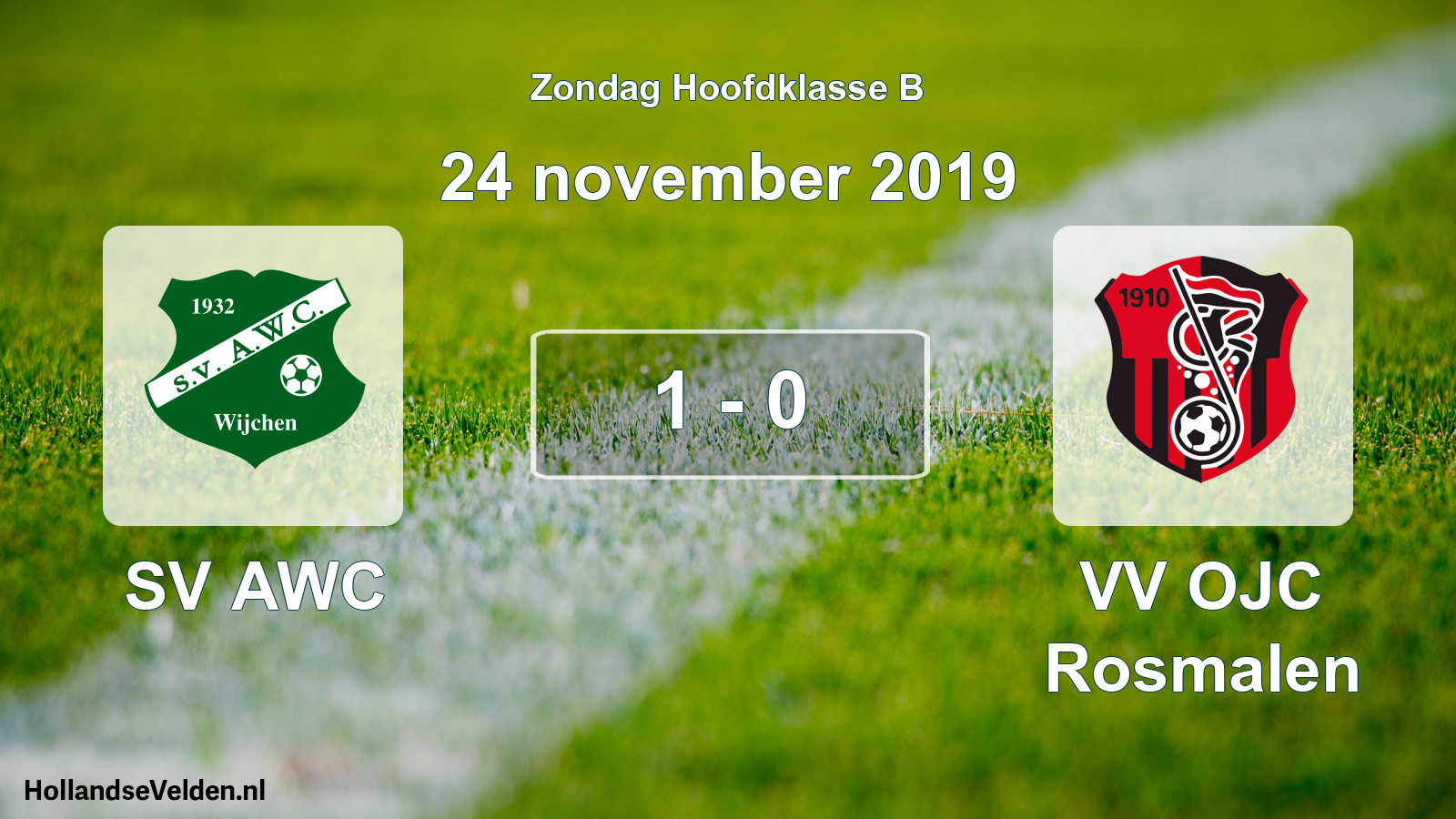 Total number of matches played: SV AWC - VV OJC Rosmalen 1 - 0 (24 November 2019)