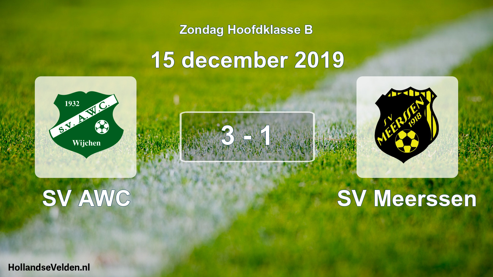 Total number of matches played: SV AWC - SV Meerssen 3 - 1 (15 December 2019)