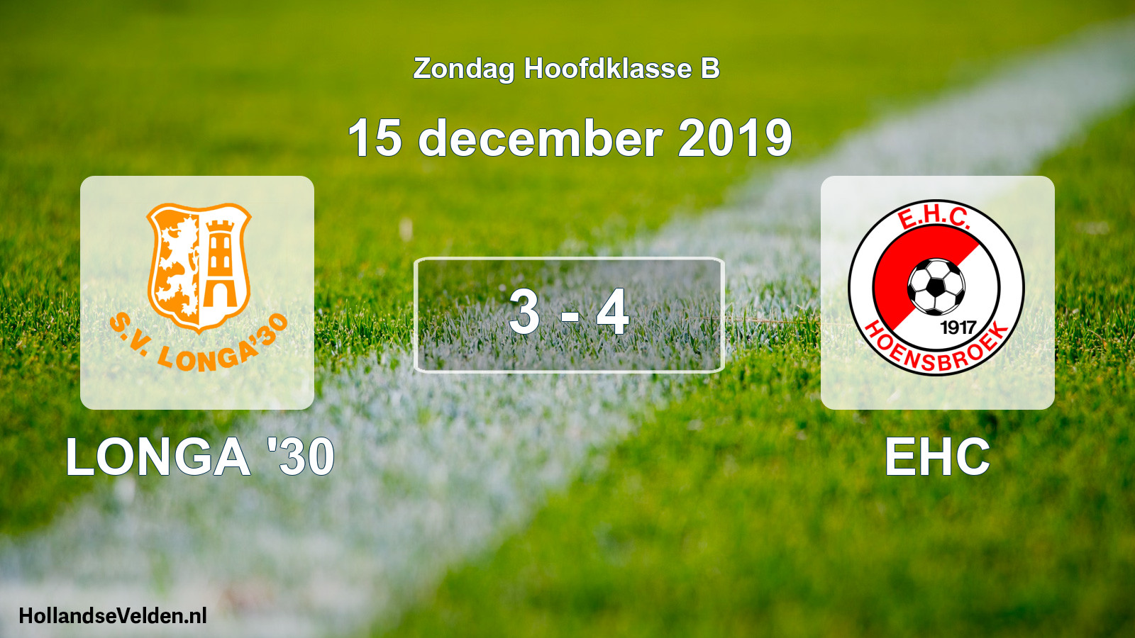 Total number of matches played: LONGA '30 - EHC 3 - 4 (15 December 2019)