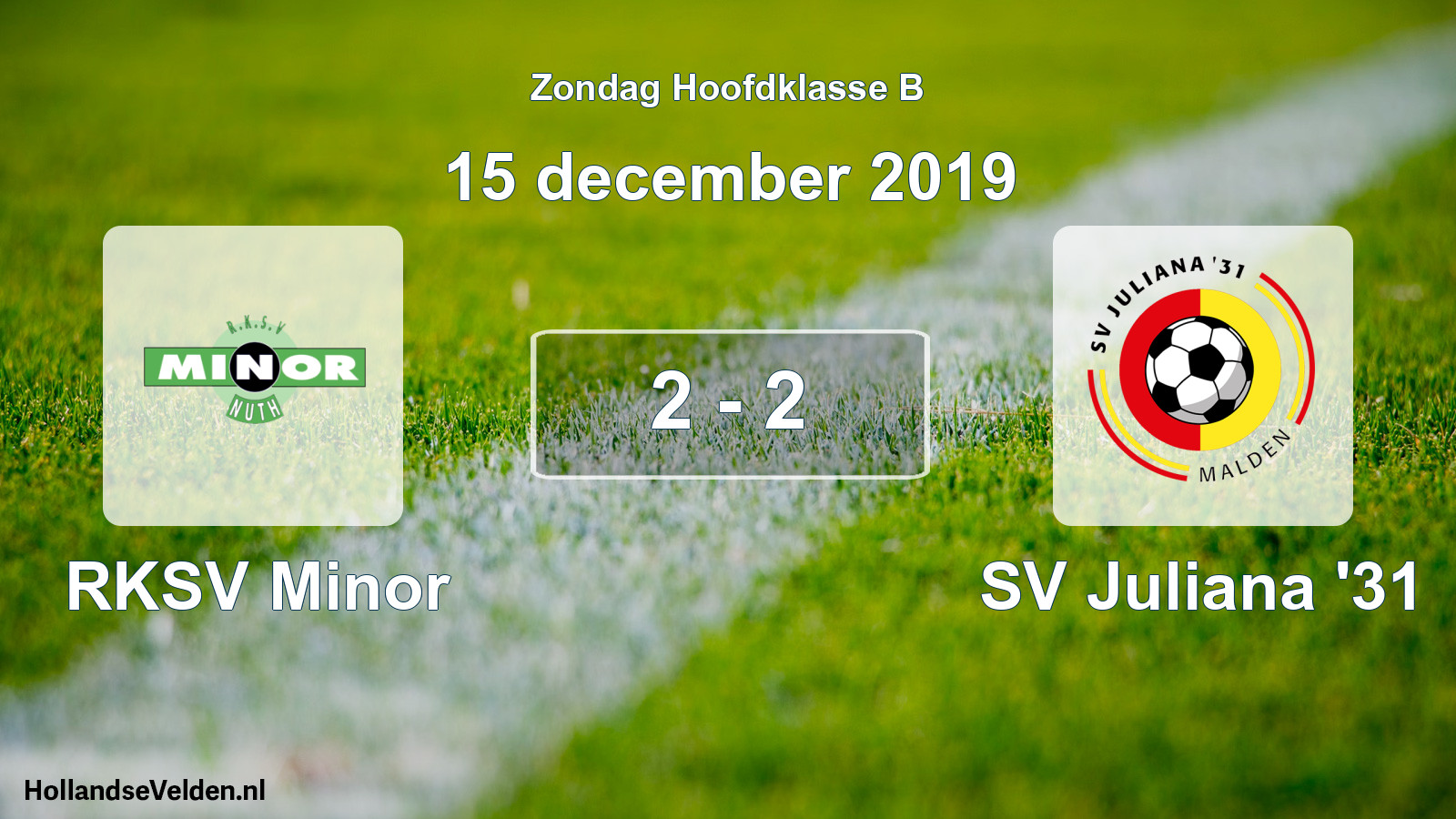 Total number of matches played: RKSV Minor - SV Juliana '31 2 - 2 (15 December 2019)