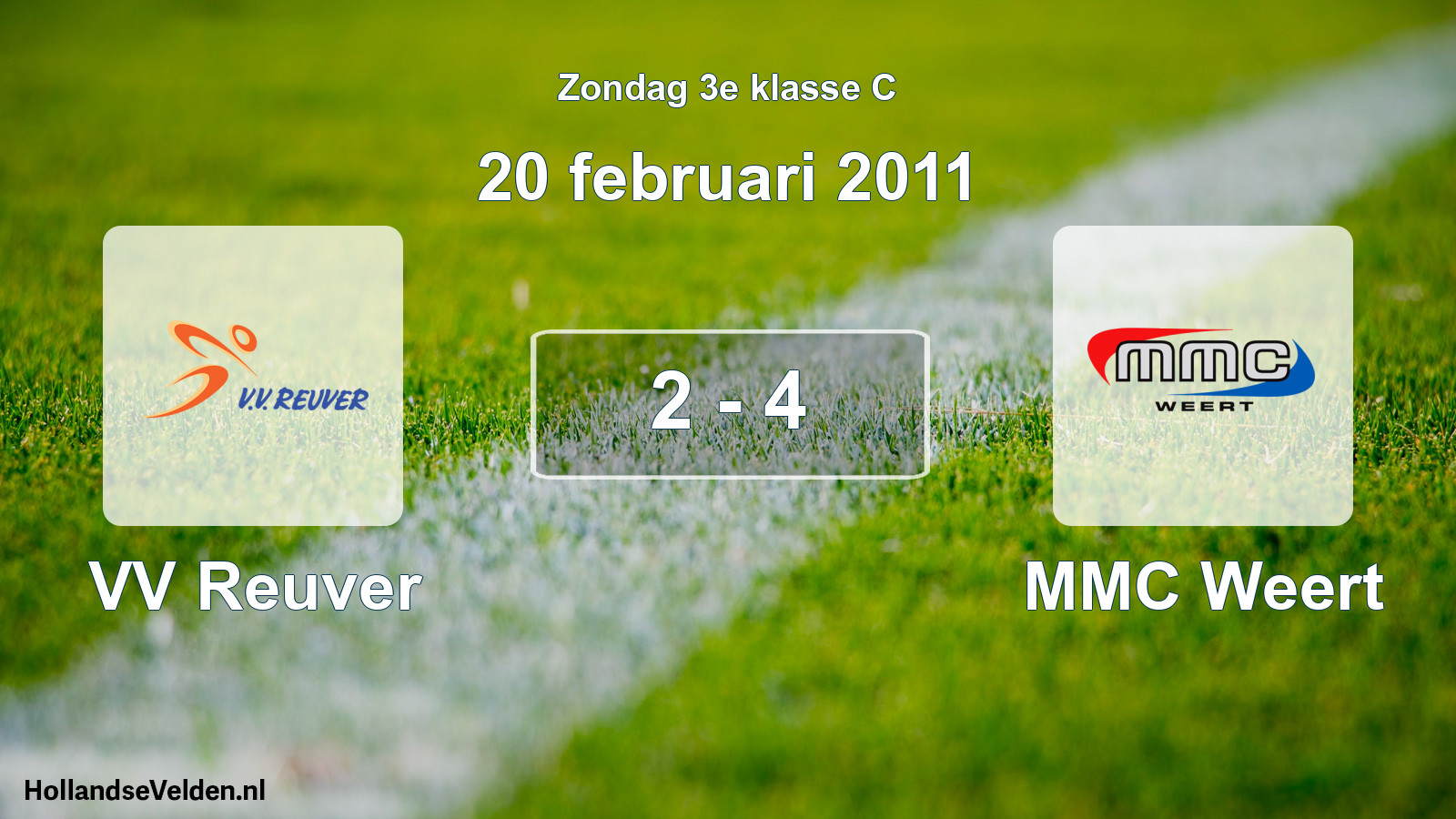Total number of matches played: VV Reuver - MMC Weert 2 - 4 (20 February 2011)
