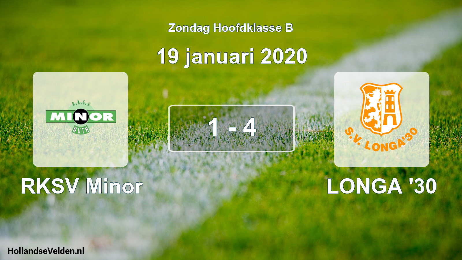 Total number of matches played: RKSV Minor - LONGA '30 1 - 4 (19 January 2020)