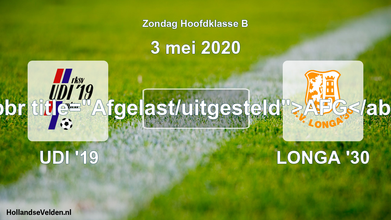 Scheduled Match: UDI '19 - LONGA '30 (3 May 2020)