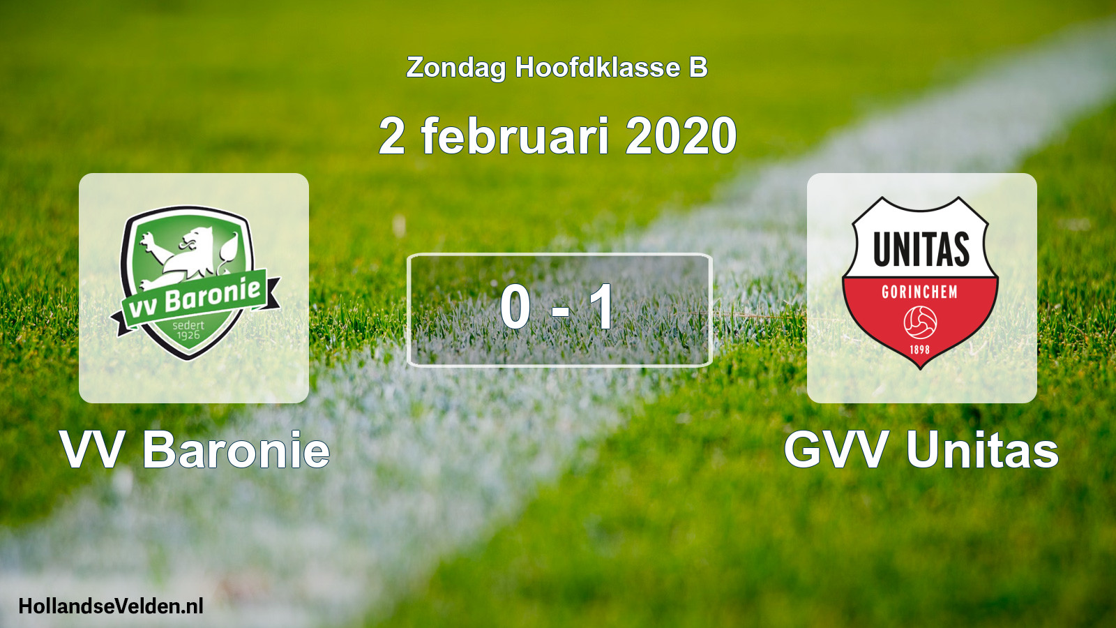 Total number of matches played: VV Baronie - GVV Unitas 0 - 1 (2 February 2020)
