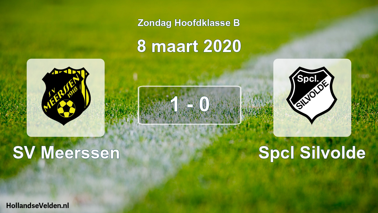 Total number of matches played: SV Meerssen - Spcl Silvolde 1 - 0 (8 March 2020)