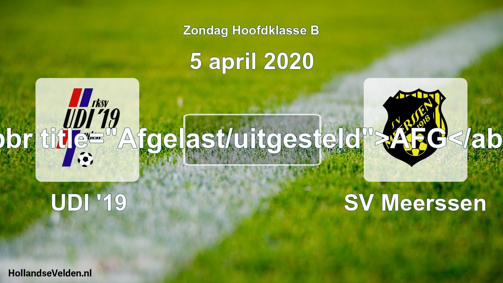 Scheduled Match: UDI '19 - SV Meerssen (5 April 2020)