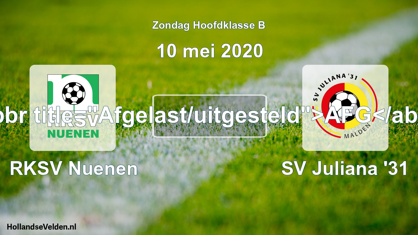 Scheduled Match: RKSV Nuenen - SV Juliana '31 (10 May 2020)