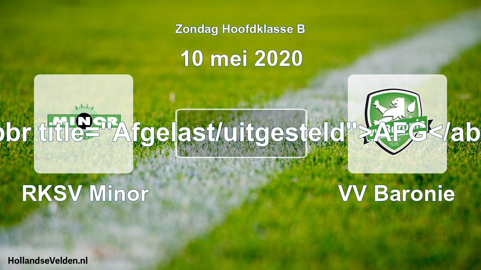 Scheduled Match: RKSV Minor - VV Baronie (10 May 2020)