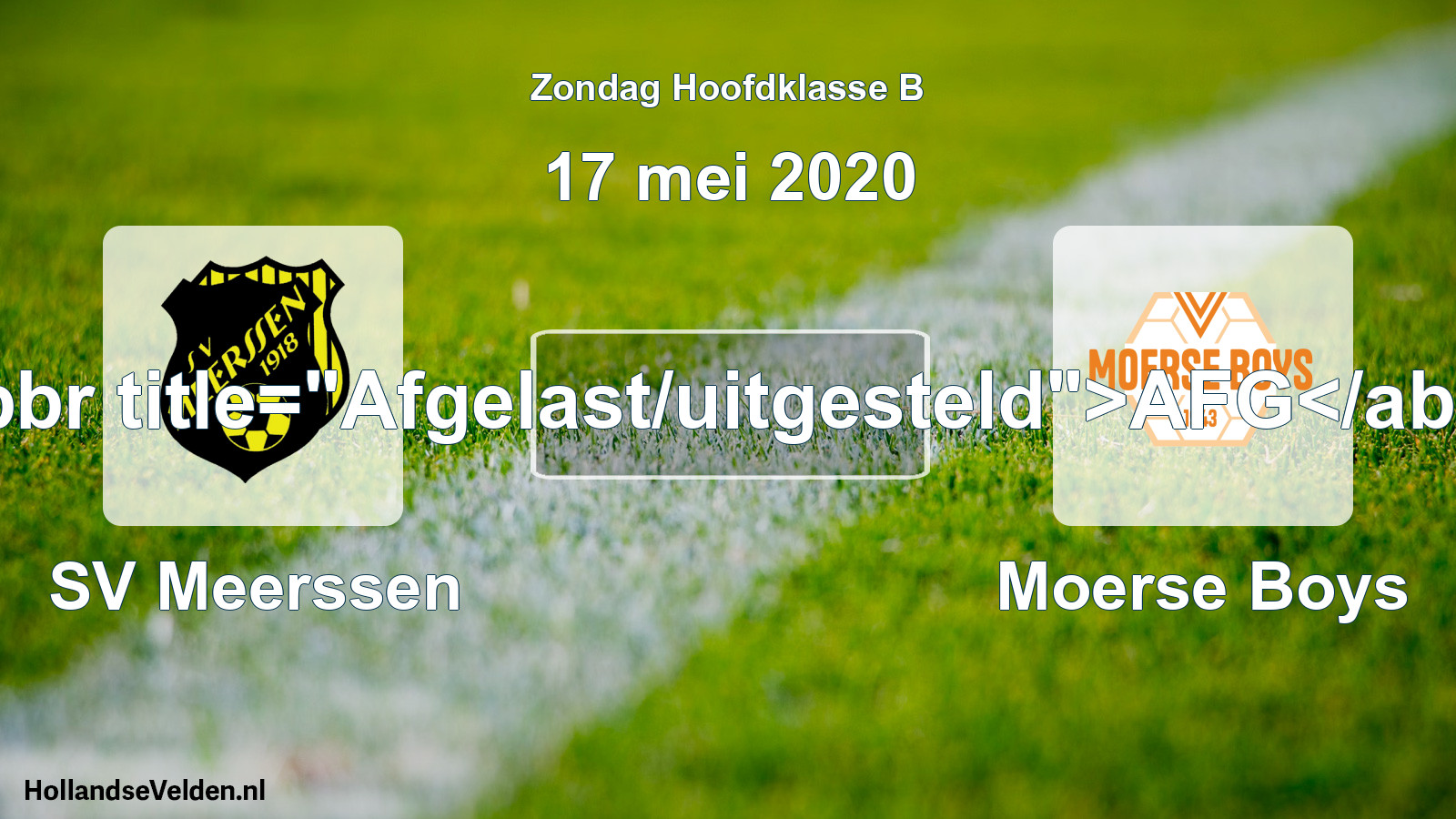 Scheduled Match: SV Meerssen - Moerse Boys (17 May 2020)