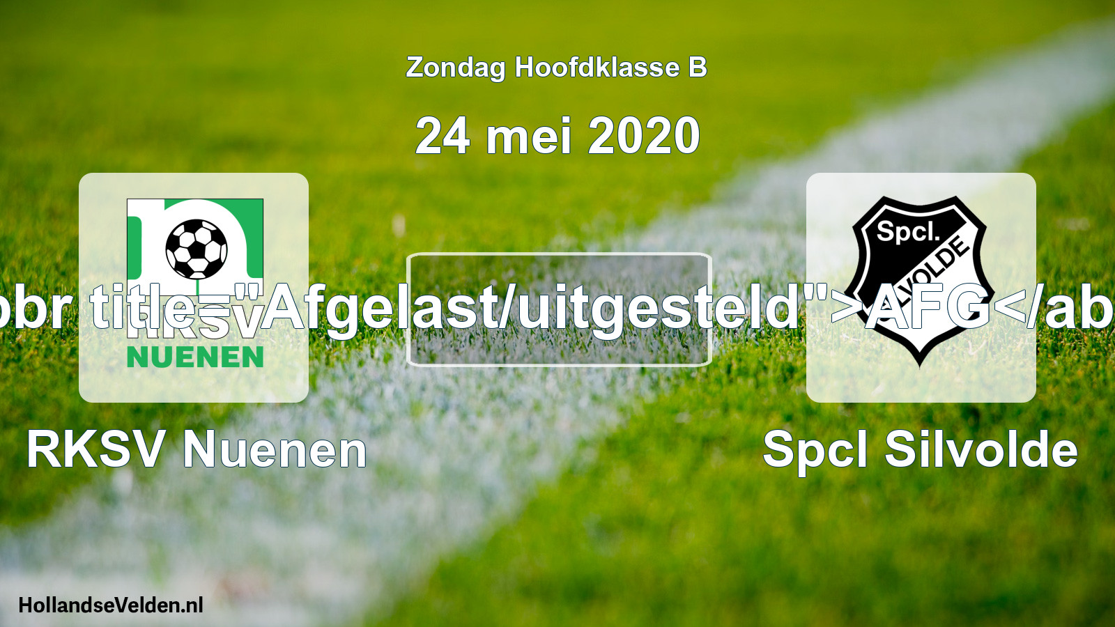 Scheduled Match: RKSV Nuenen - Spcl Silvolde (24 May 2020)