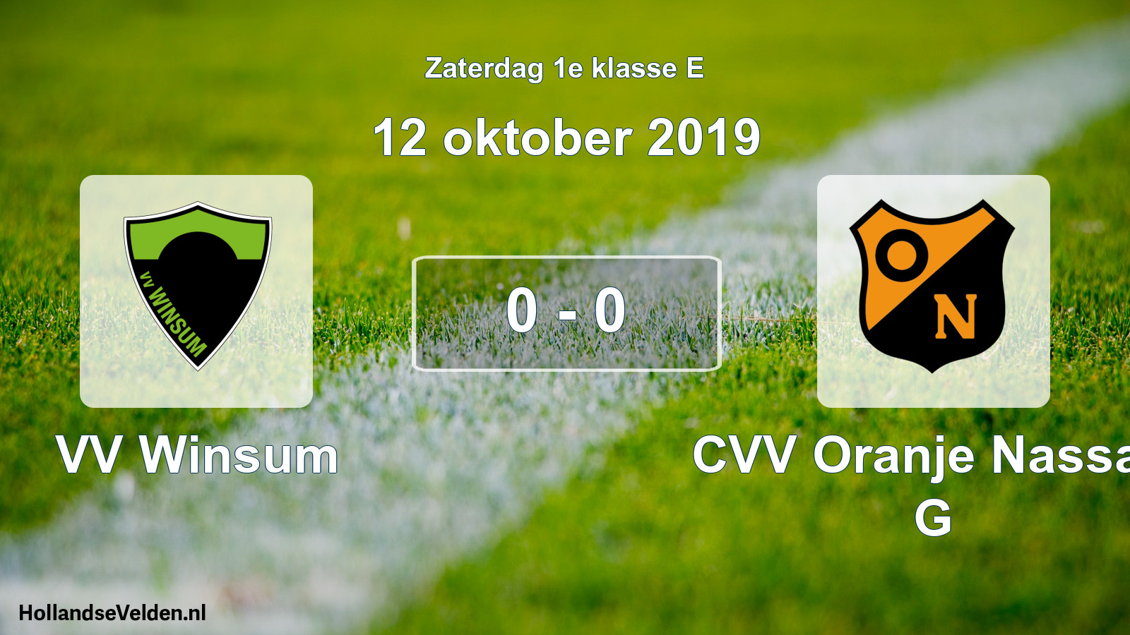 Total number of matches played: VV Winsum - CVV Oranje Nassau G 0 - 0 (12 October 2019)