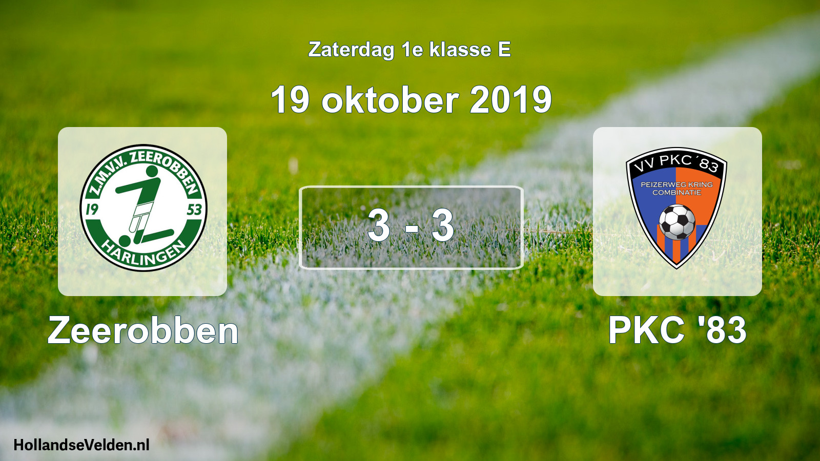 Total number of matches played: Zeerobben - PKC '83 3 - 3 (19 October 2019)