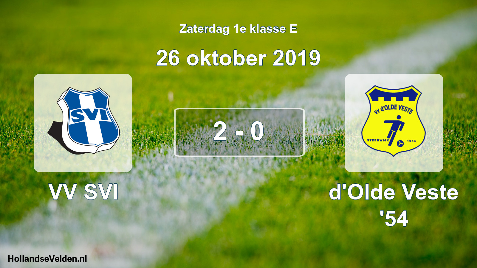 Total number of matches played: VV SVI - d'Olde Veste '54 2 - 0 (26 October 2019)
