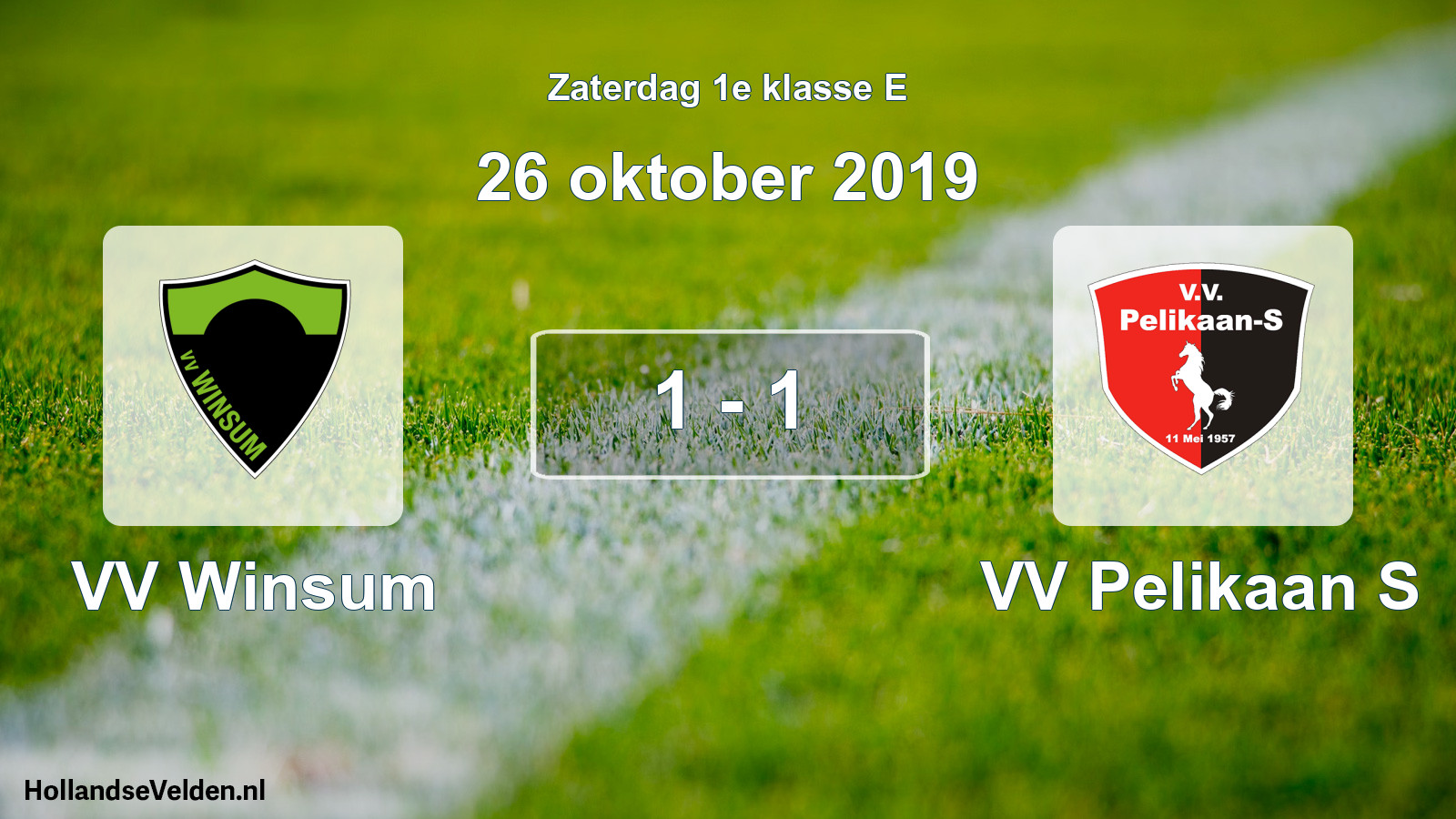 Total number of matches played: VV Winsum - VV Pelikaan S 1 - 1 (26 October 2019)