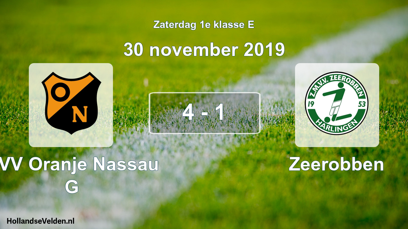 Total number of matches played: CVV Oranje Nassau G - Zeerobben 4 - 1 (30 November 2019)
