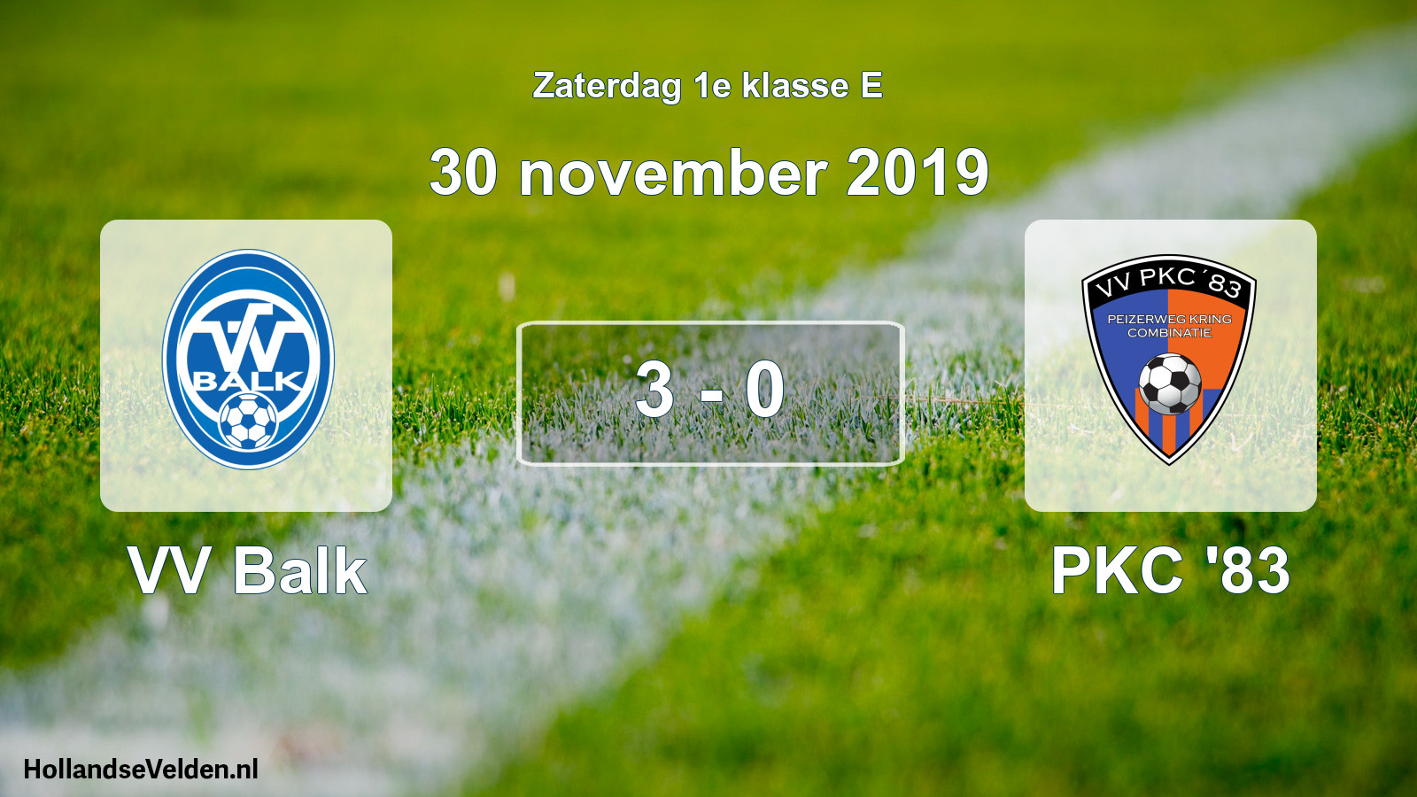 Total number of matches played: VV Balk - PKC '83 3 - 0 (30 November 2019)
