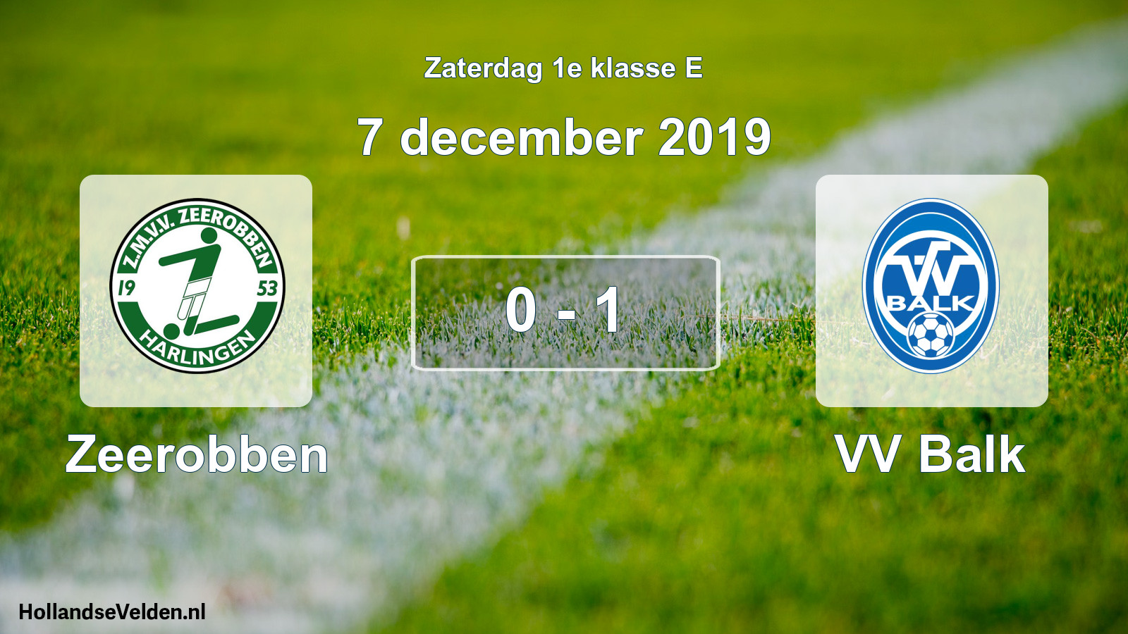 Total number of matches played: Zeerobben - VV Balk 0 - 1 (7 December 2019)