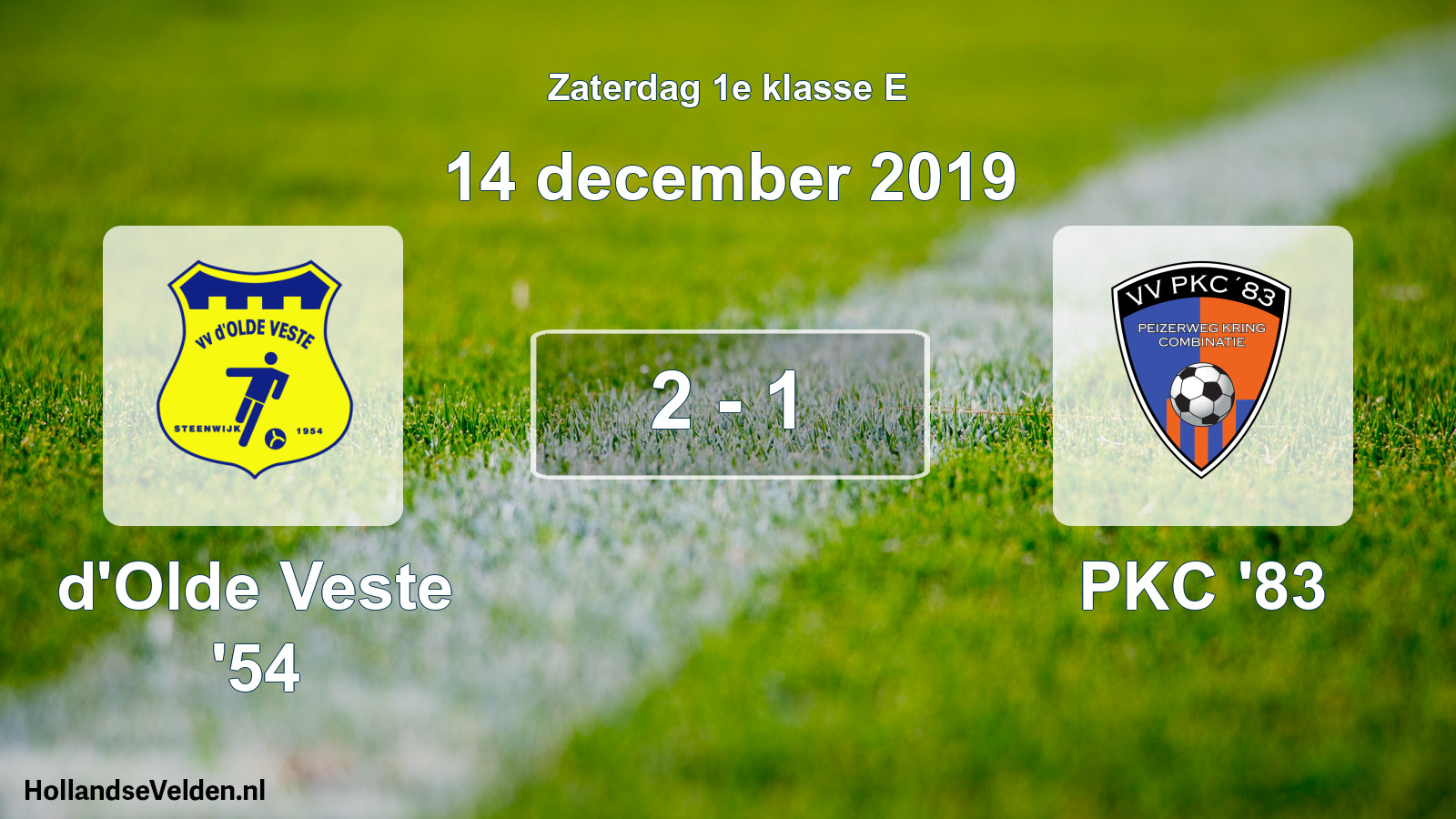 Total number of matches played: d'Olde Veste '54 - PKC '83 2 - 1 (14 December 2019)