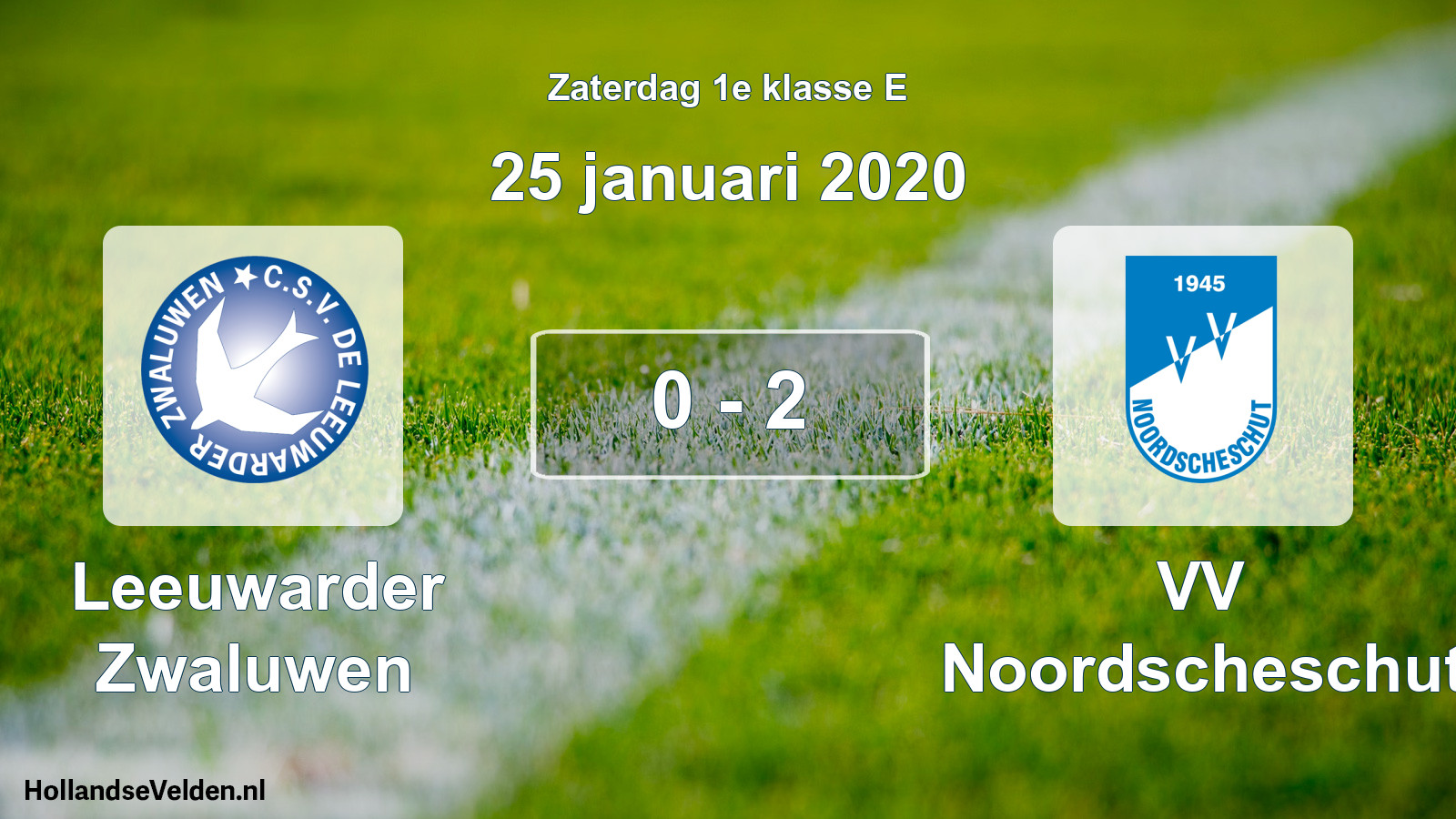 Total number of matches played: Leeuwarder Zwaluwen - VV Noordscheschut 0 - 2 (25 January 2020)
