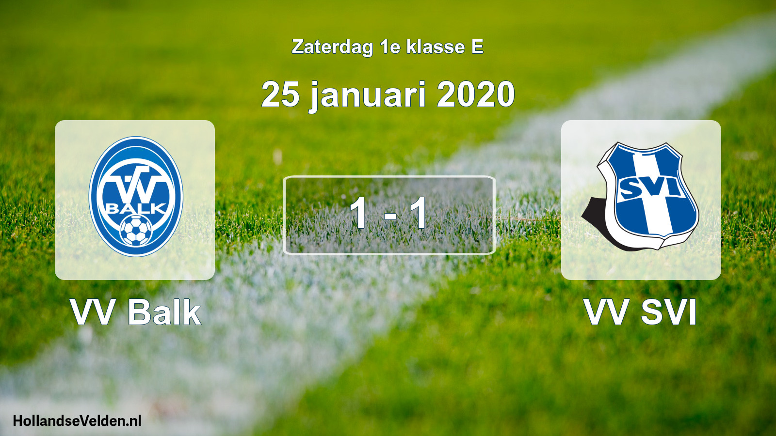 Total number of matches played: VV Balk - VV SVI 1 - 1 (25 January 2020)
