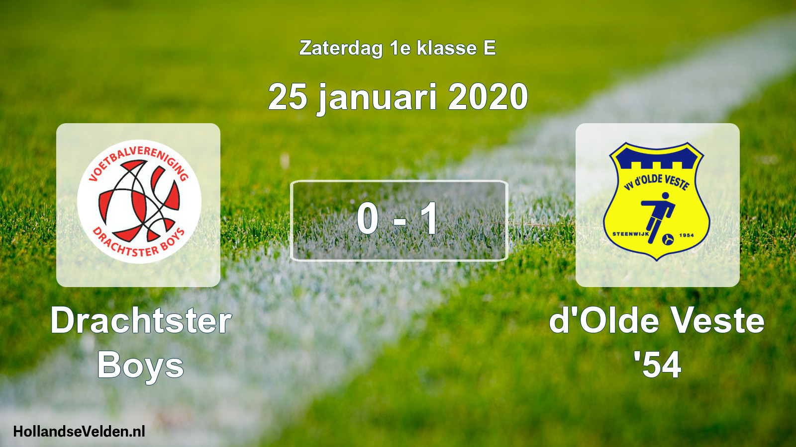 Total number of matches played: Drachtster Boys - d'Olde Veste '54 0 - 1 (25 January 2020)