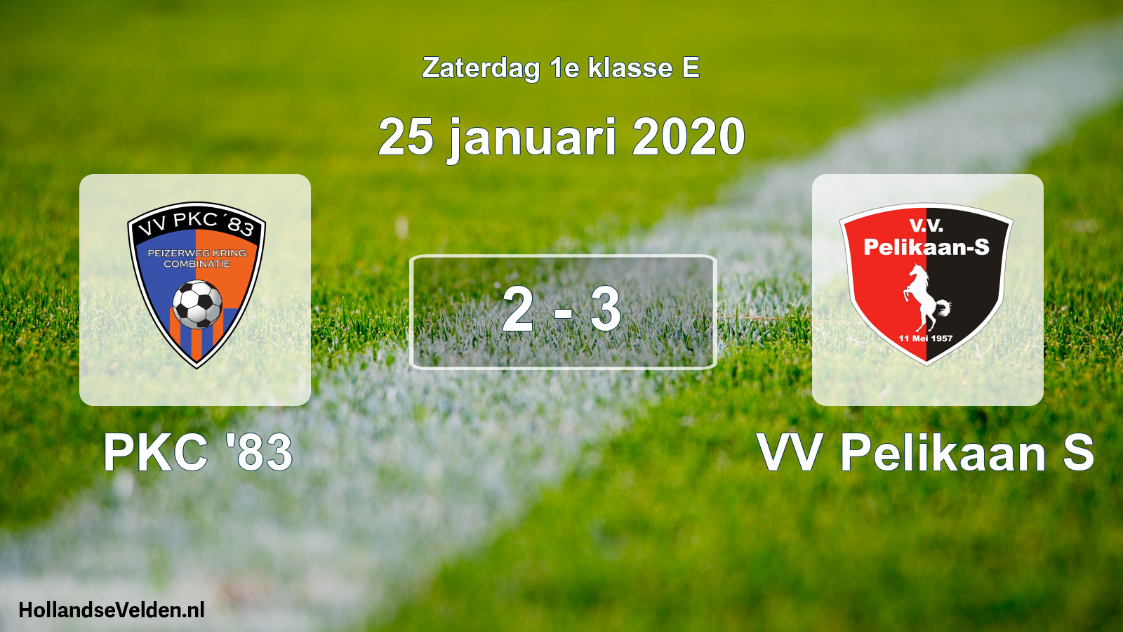 Total number of matches played: PKC '83 - VV Pelikaan S 2 - 3 (25 January 2020)