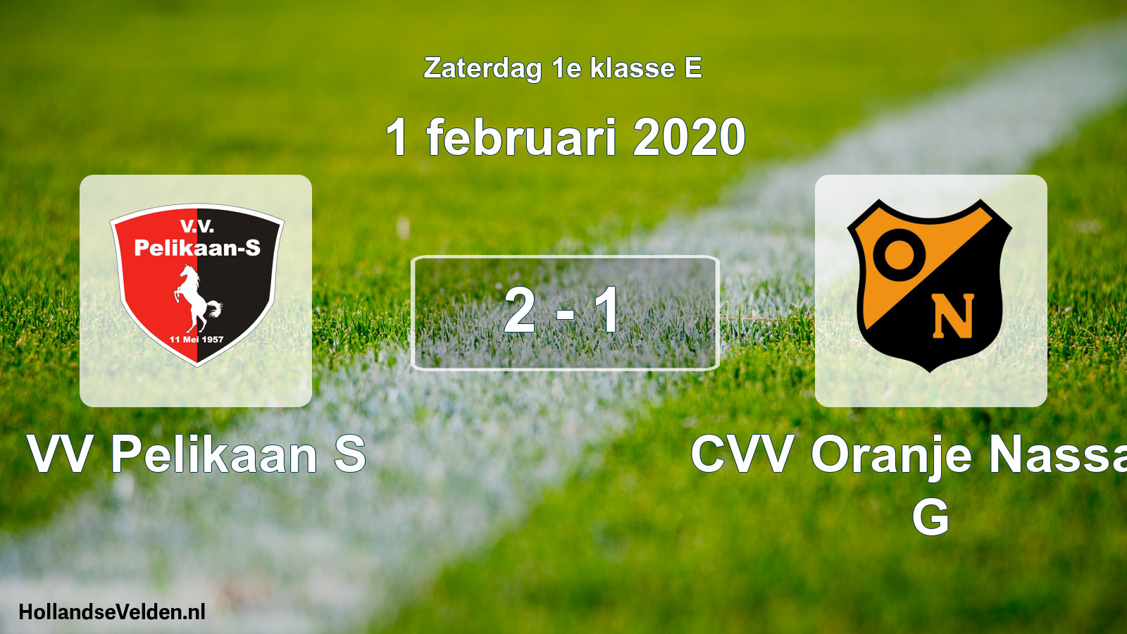 Total number of matches played: VV Pelikaan S - CVV Oranje Nassau G 2 - 1 (1 February 2020)