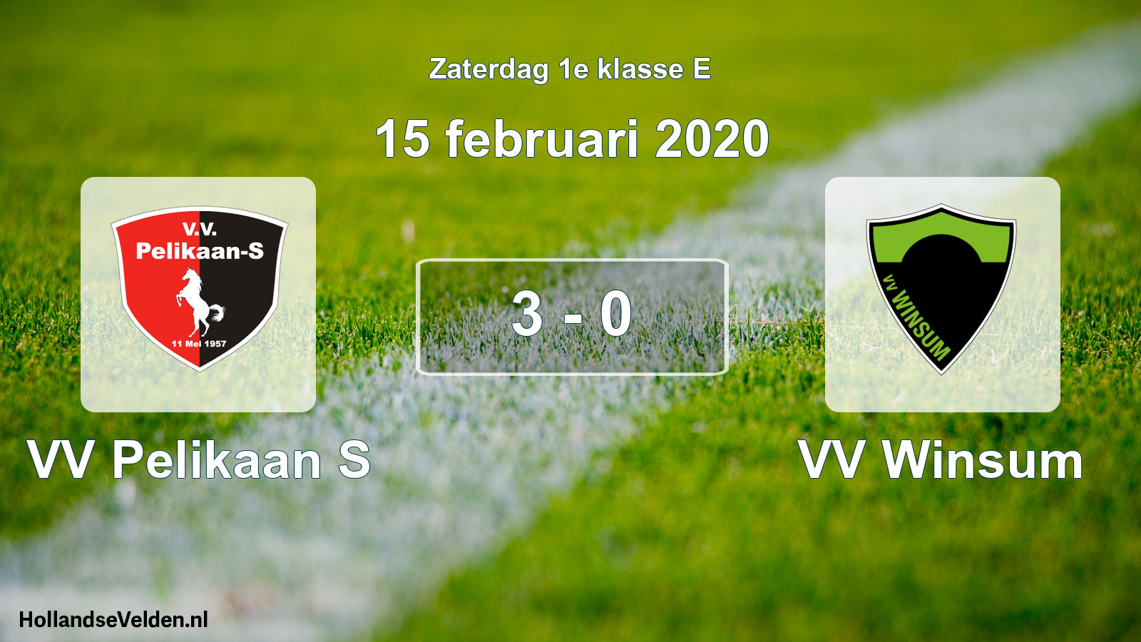 Total number of matches played: VV Pelikaan S - VV Winsum 3 - 0 (15 February 2020)