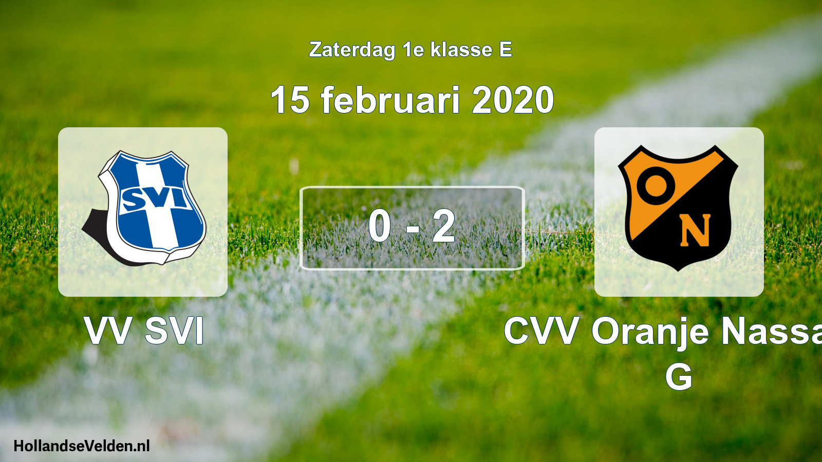 Total number of matches played: VV SVI - CVV Oranje Nassau G 0 - 2 (15 February 2020)