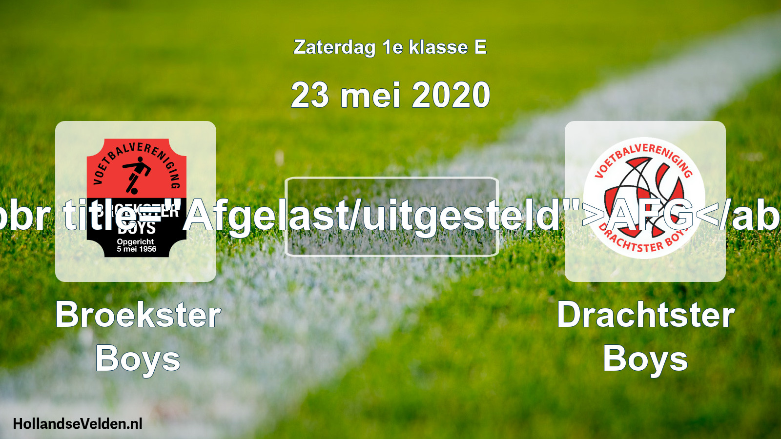 Scheduled Match: Broekster Boys - Drachtster Boys (23 May 2020)