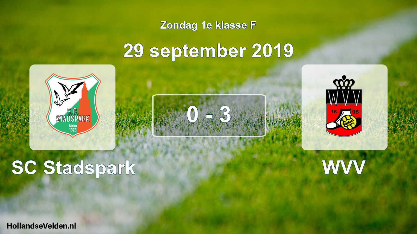 Total number of matches played: SC Stadspark - WVV 0 - 3 (29 September 2019)