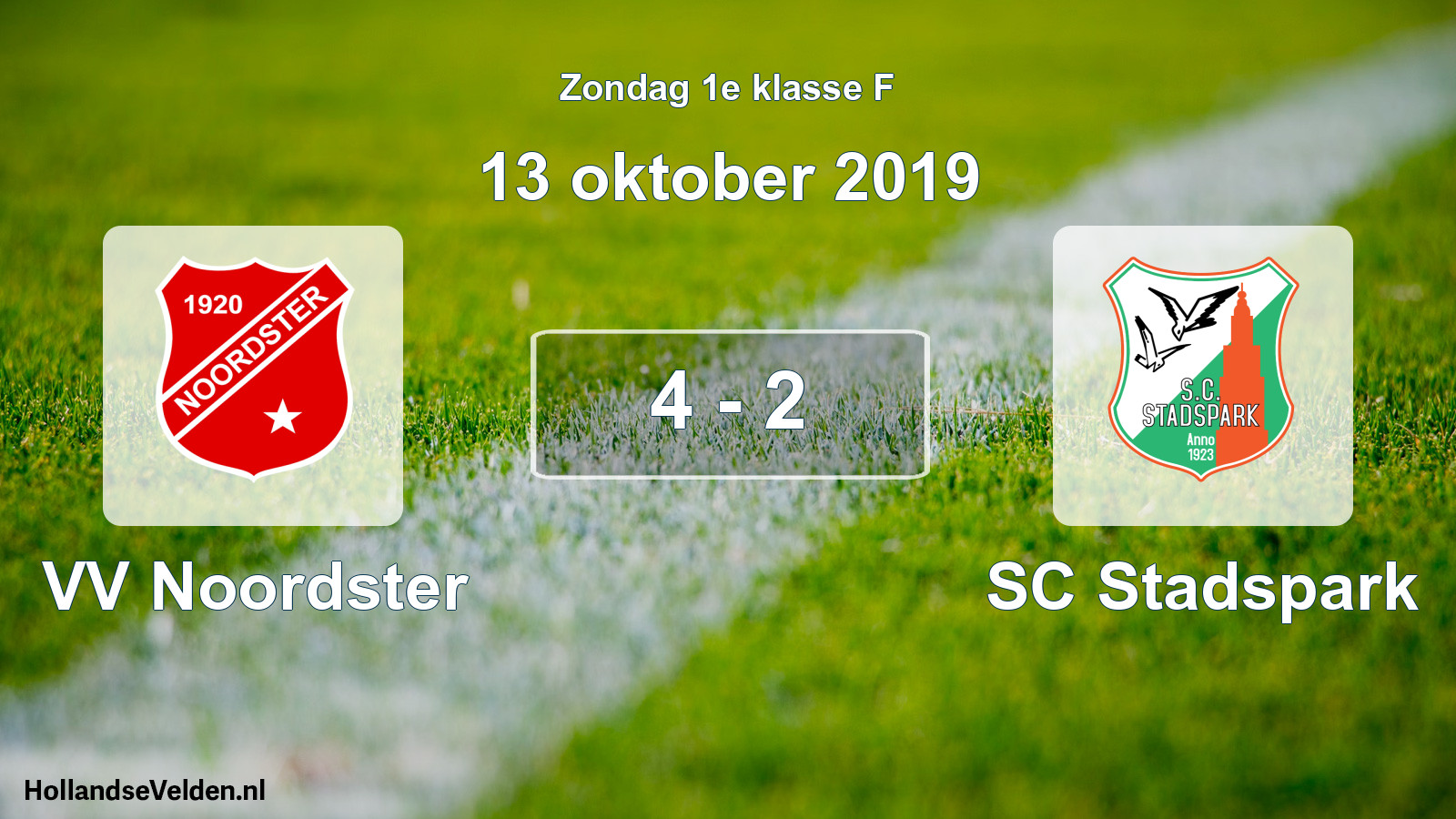 Total number of matches played: VV Noordster - SC Stadspark 4 - 2 (13 October 2019)