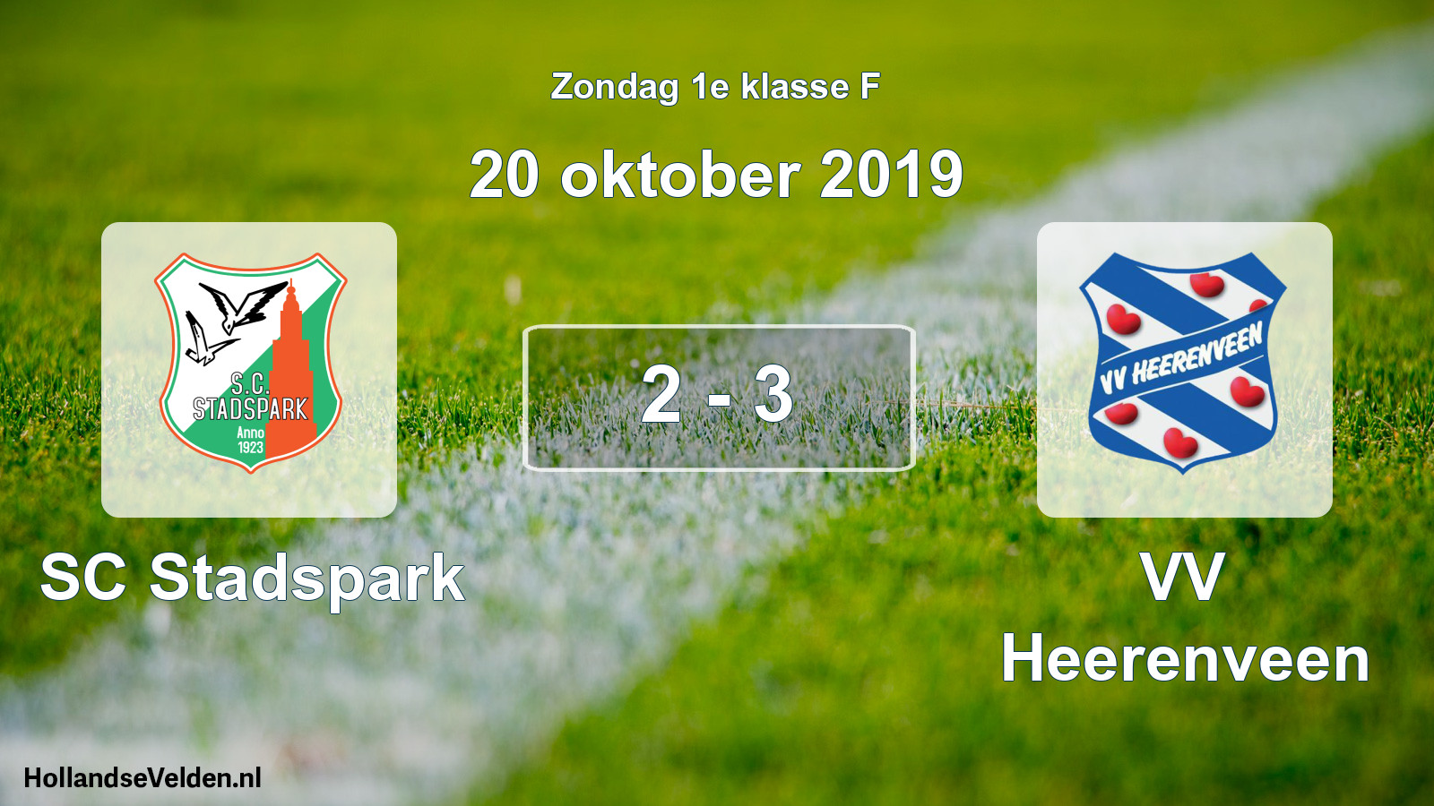 Total number of matches played: SC Stadspark - VV Heerenveen 2 - 3 (20 October 2019)
